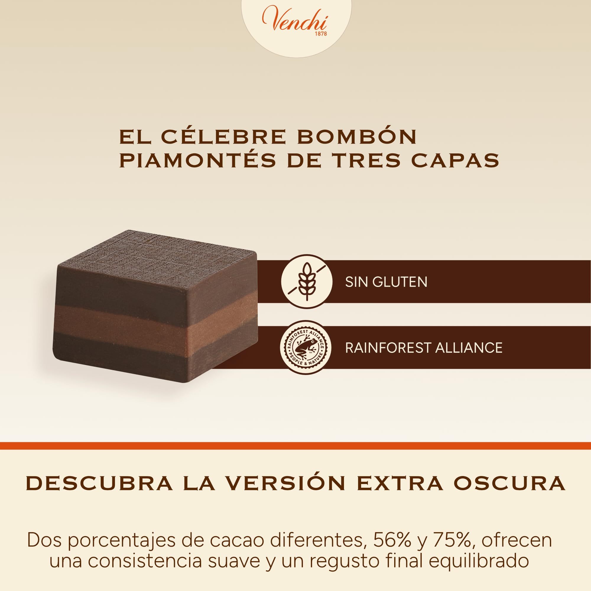 Venchi - Cremino Extra Negro, Bombones Fondentes con exclusivamente Pasta de “Avellana Piamonte IGP” y Almendra, Bolsa de 1 kg, Sin Gluten, Sin Colorantes y Sin Conservantes