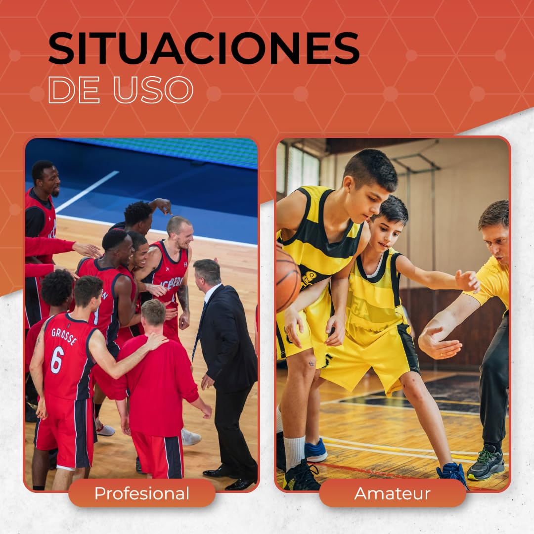 Carpeta de Entrenador de Baloncesto con Correa Bandolera, Pizarra, Rotulador, Silbato, Talón, Libreta y Reloj