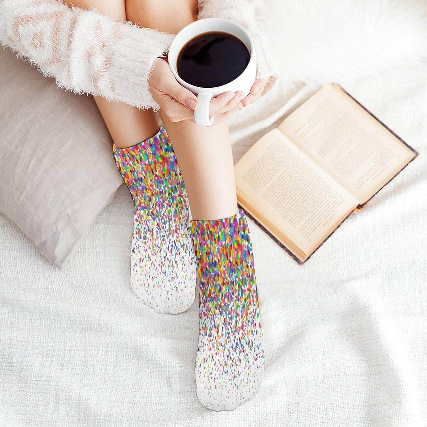 Falling Confetti Ankle Socks for Men Women 5 Pairs