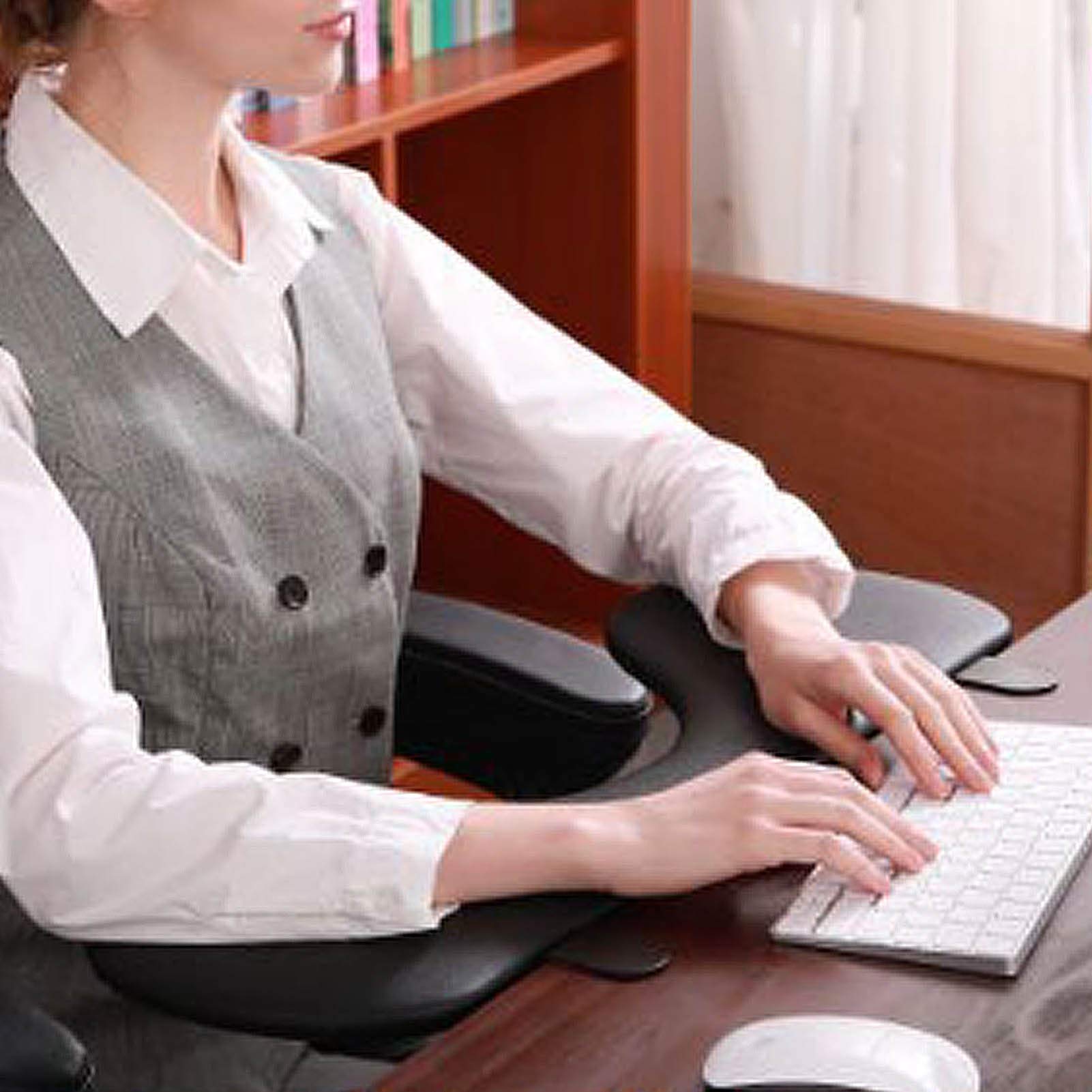 Repose-Poignet pour Clavier Ergonomie Support d'extension de Bureau Support de coude de Bureau Support de Clavier Plateau d'accoudoir de Souris (Marron, Noir)