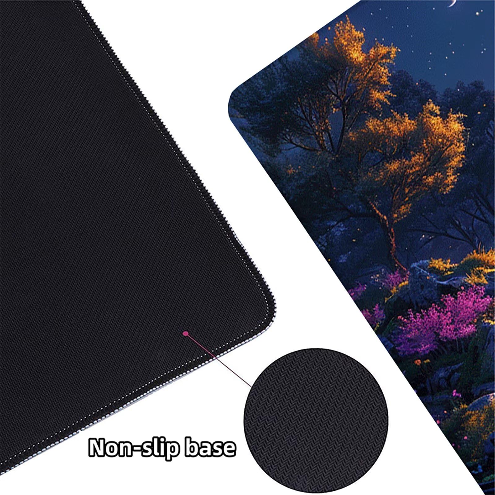 Luna Alfombrilla Ratón Gaming XXL 1500 x 800 mm, Alfombrilla Gaming Verde Mousepad con Base de Goma Antideslizante, Impermeable Desk Mat para Teclado y Raton, Accesorios Gaming, Regalos de Hombre 8-M