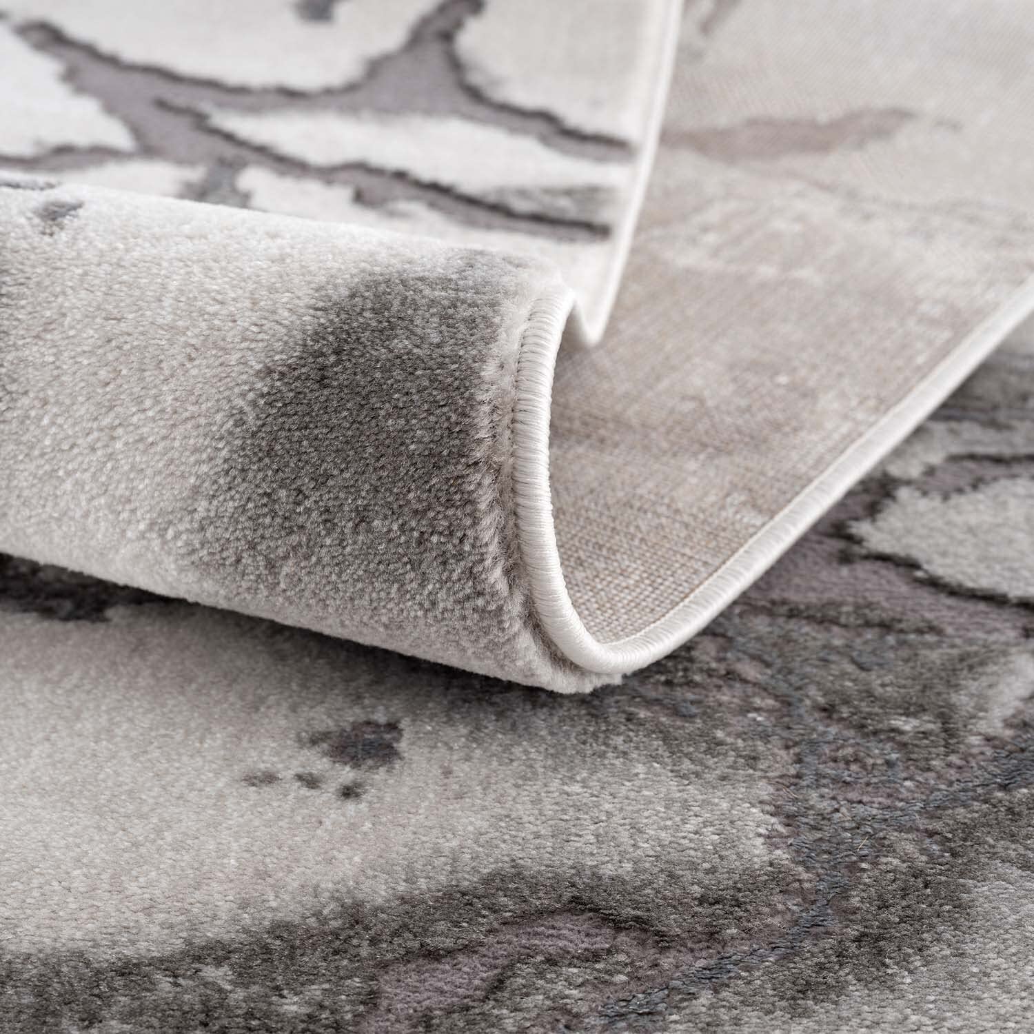carpet city Vloerkleed rand woonkamer - 120 cm rond grijs goud gemêleerd - moderne tapijten laagpolig