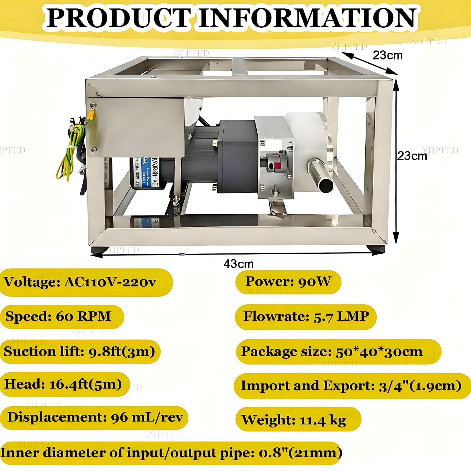 Pompe électrique de Transfert de Liquide visqueux, Pompe à Miel Liquide visqueux, Pompe de Transfert de Miel Liquide 10 L/Min, Pompe à pâte avec Vitesse réglable