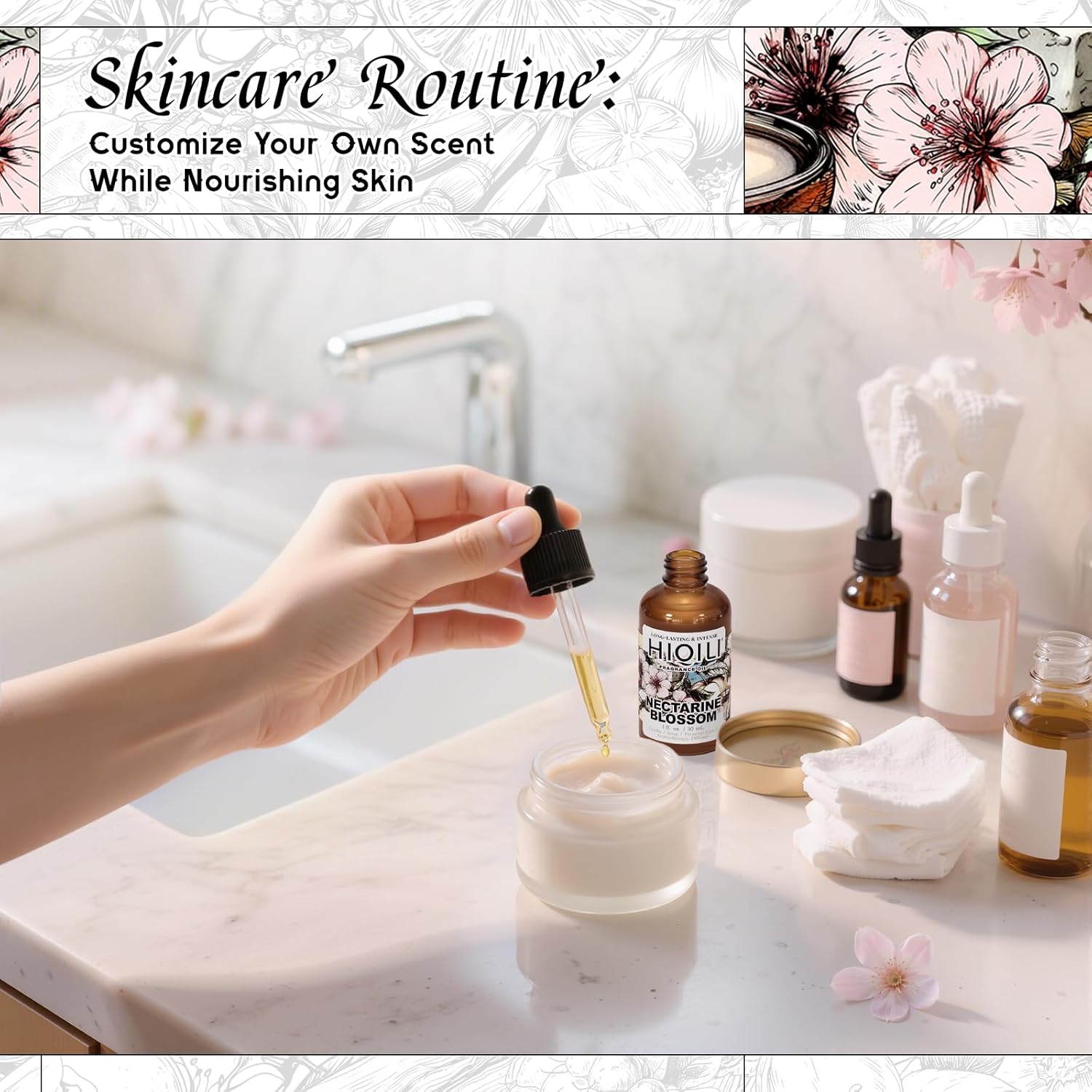 HIQILI Nectarine Blossom Fragrance Oil for Candle & Soap Making, Essential Oil Diffuser Use, Add to Body Lotion, Dryer Balls - 1 Fl Oz - Image 4