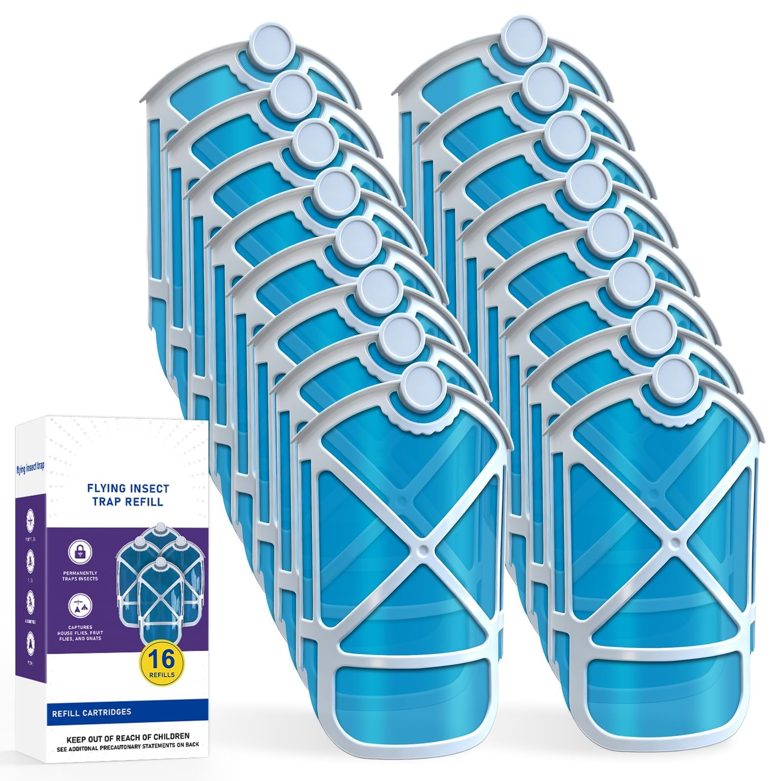 Photo 1 of 16 Pack Refill Cartridges, 2026 Upgraded Flying Insect Trap Refills Compatible with Flying Insect Trap Indoor Light M364 M364A and Max Fully Compatible Size