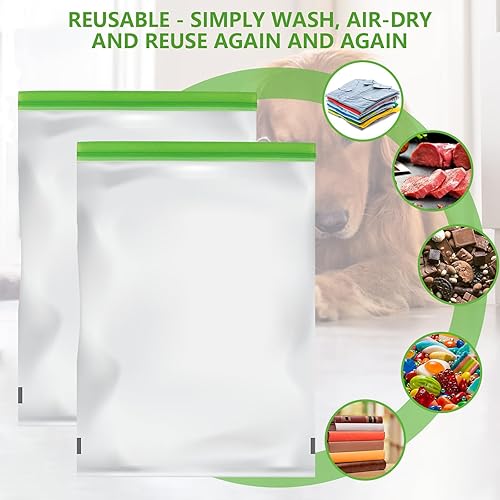 Miniatura 5 de Bolsas de almacenamiento a prueba de olores, 28 x 20 pulgadas, bolsas de almacenamiento reutilizables con cierre de cremallera de doble pista,