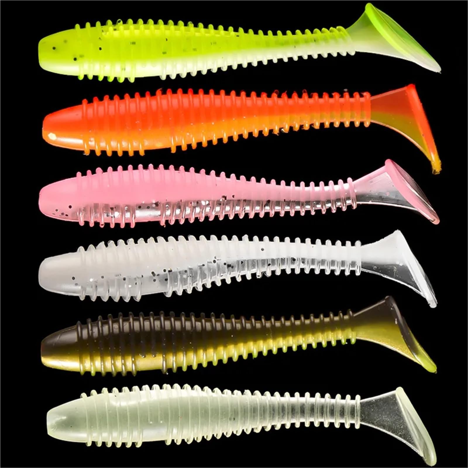 Générique Leurre Souple 6cm 1.4g Double Couleur Queue T 10pcs Mer Bar