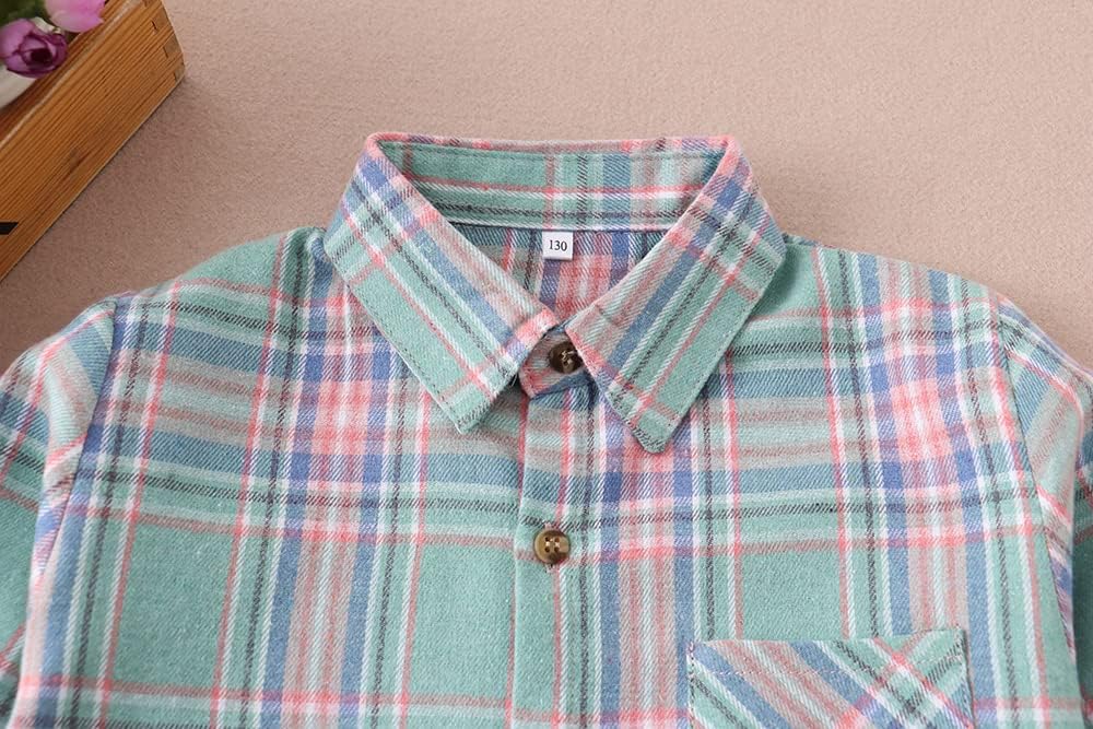 Flannel Shirts for Women & Girls Long Sleeve Buffalo Plaid Tops Womens Button Down Shirts Western Plaid Shirts for Women - Image 3