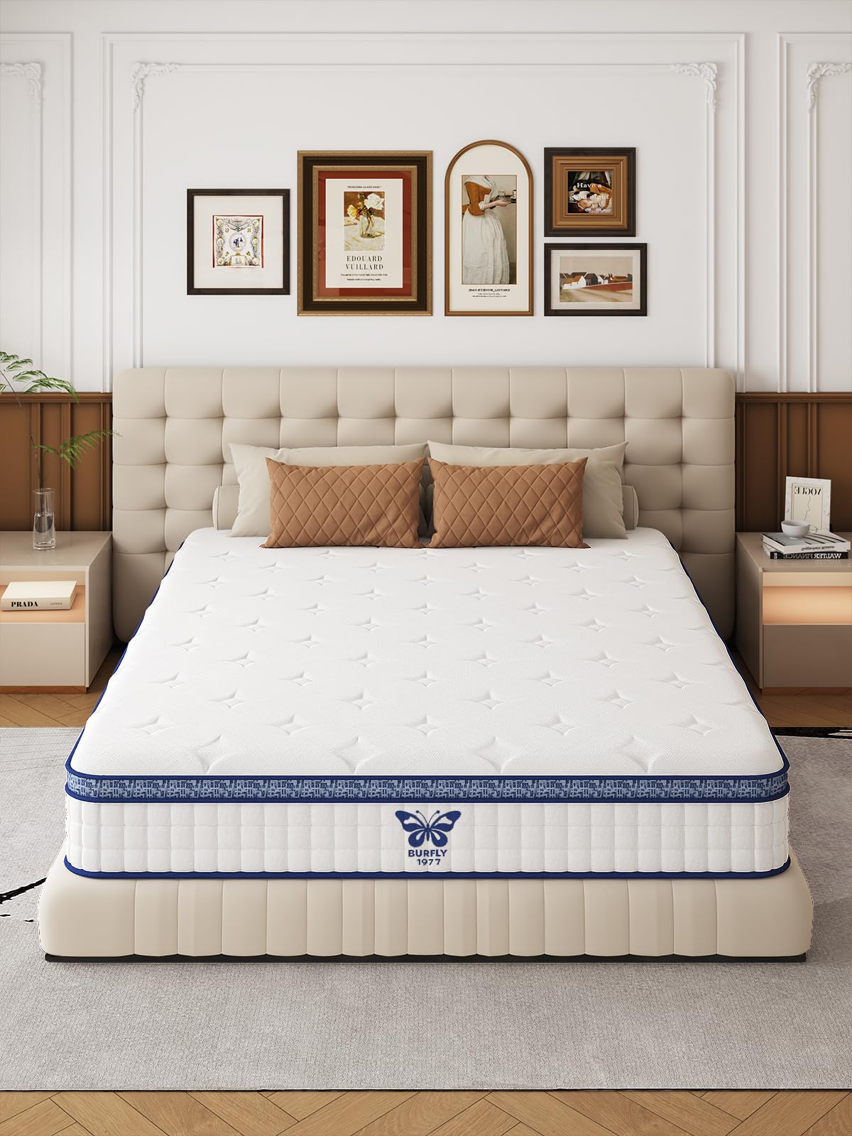 BURFLY1977 Full Size Mattress in a Box, Gel Memory Foam Individual Pocket Spring, Cooling CertiPUR-US Certified for Back Pain Pressure Relief with 365-Night Trial (10 inch, Full)