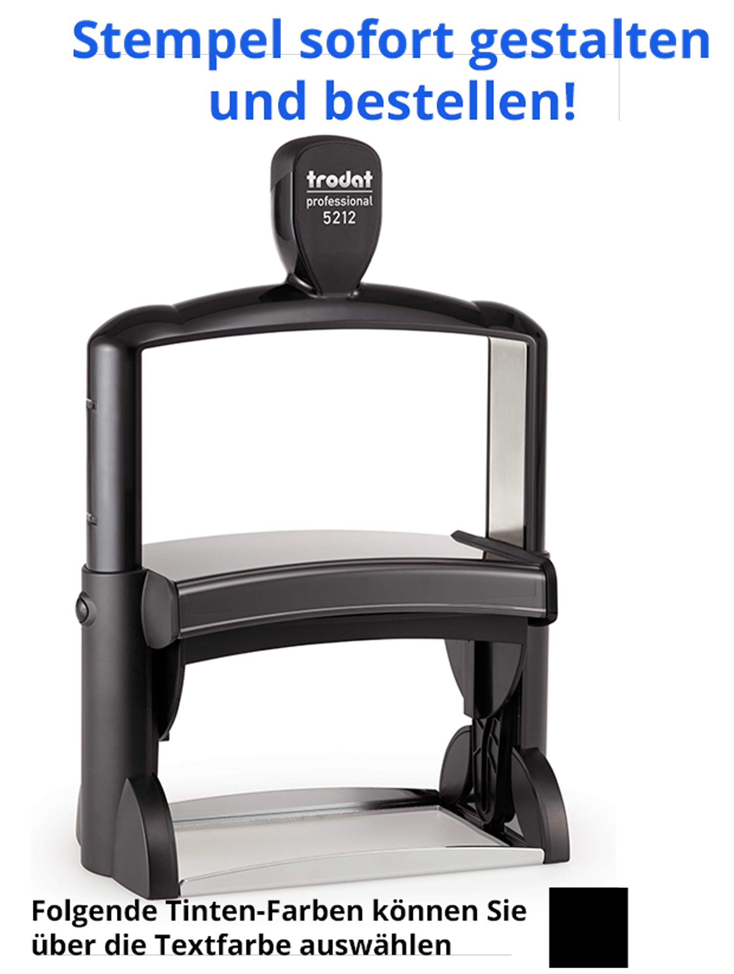 Timbro Trodat Professional 5212 – 116 x 70 mm – 15 righe – Timbro in metallo in acciaio inox, di alta qualità, prodotto online, nero