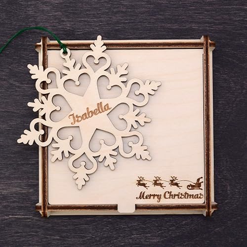 Miniatura 2 de Engraved Christmas Decorations Personalized, Wooden Christmas Decor, Xmas Ornaments, Custom Christmas Tree Ornament