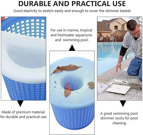 Miniatura 6 de Calcetines de skimmer de piscina, reutilizables, eficaces, para guardar bombas, filtros, cestas y espumaderas, el calcetínredahorrador ideal para