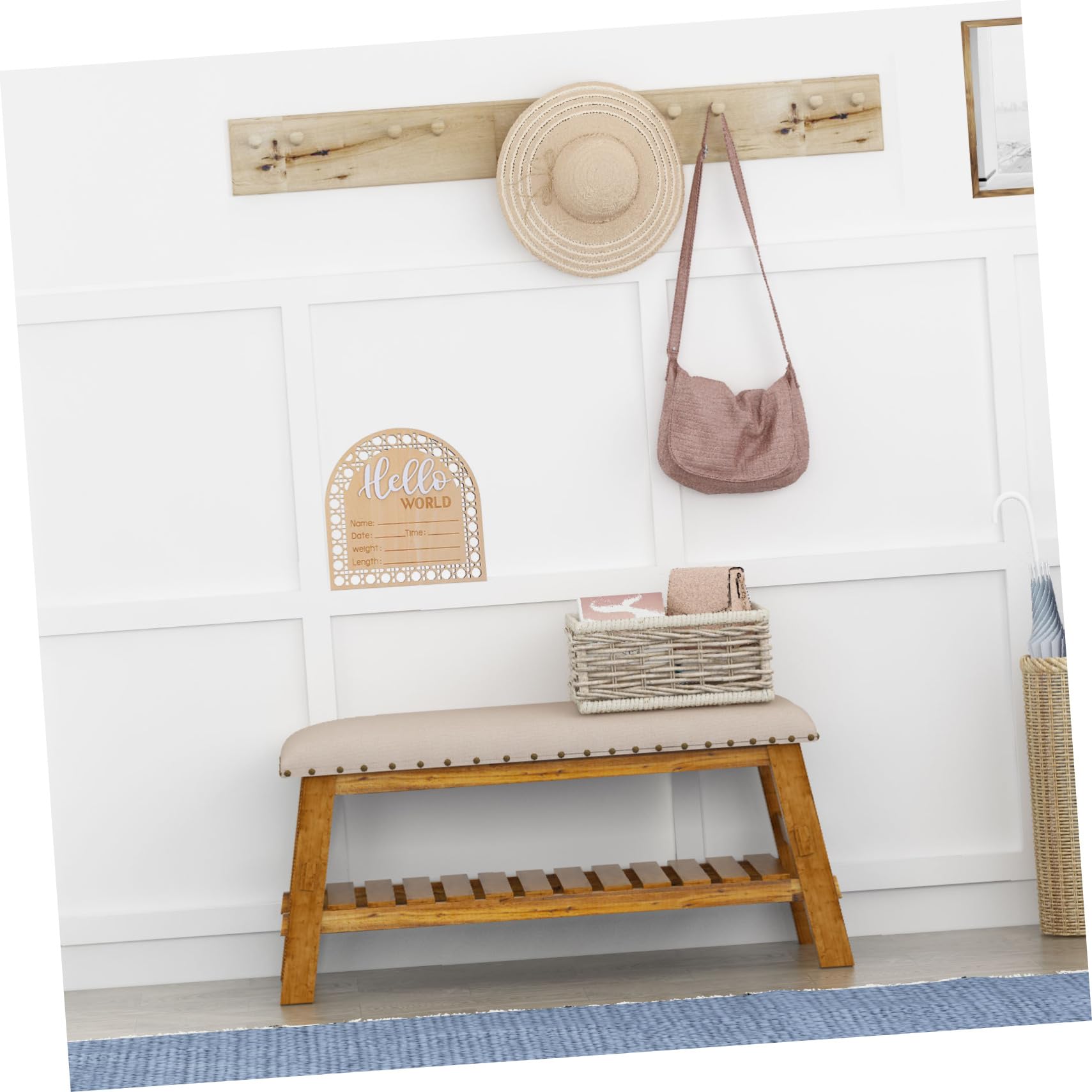 HAPINARY 2pcs Newborn Commemorative Wooden Sign Wooden Ornaments Birth Announcement Sign (2pcs) Newborn Announcement Sign Nursery Newborn Sign Name Sign