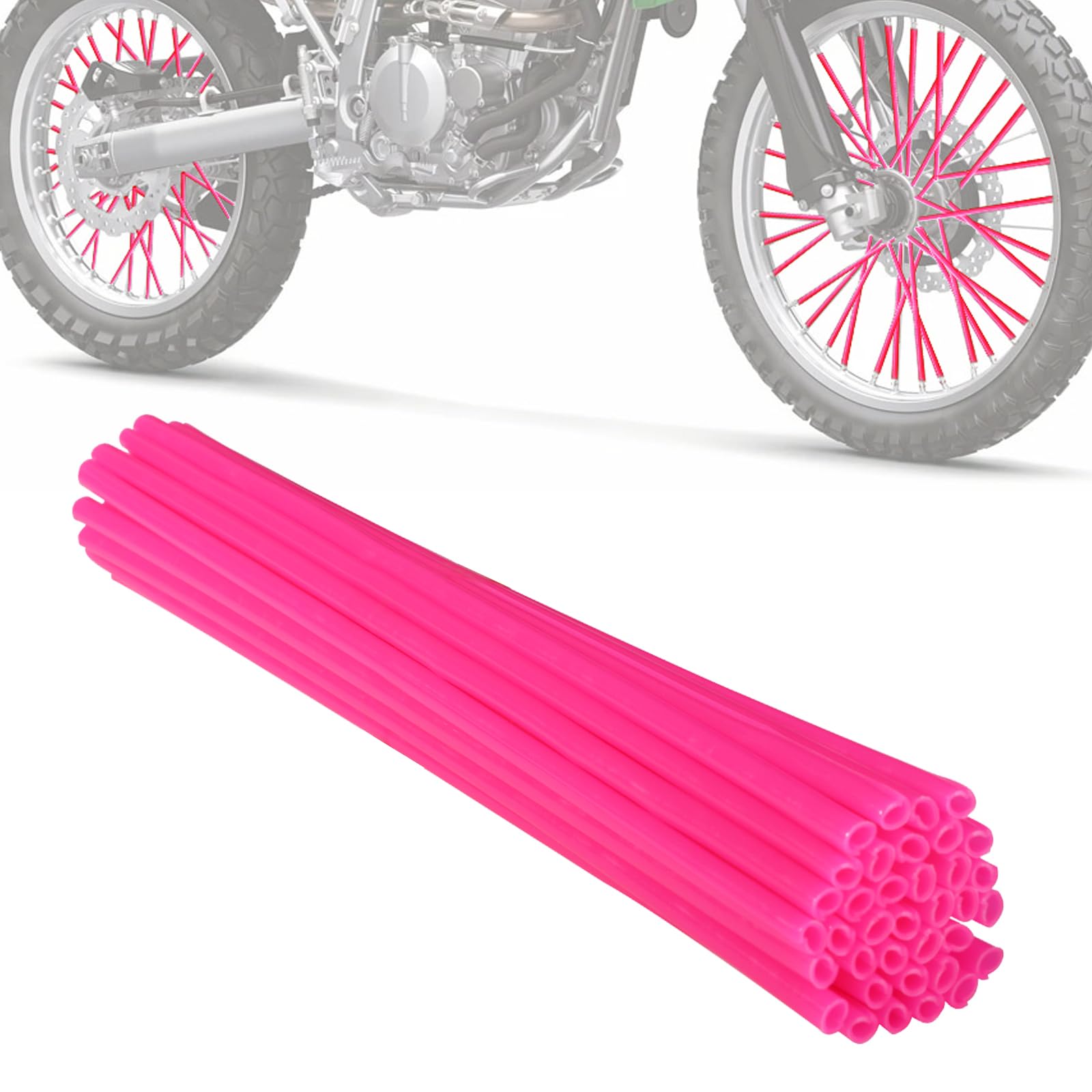 Motorcycle Spoke Skins,Spoke Covers Wheel Wraps Universal for CRF 50 50F CRF 110 CRF125F CRF100F CRF150R CRF250R XR150L TRX 125 8"-21" Rim Dirt Pit Bike ATV Pink