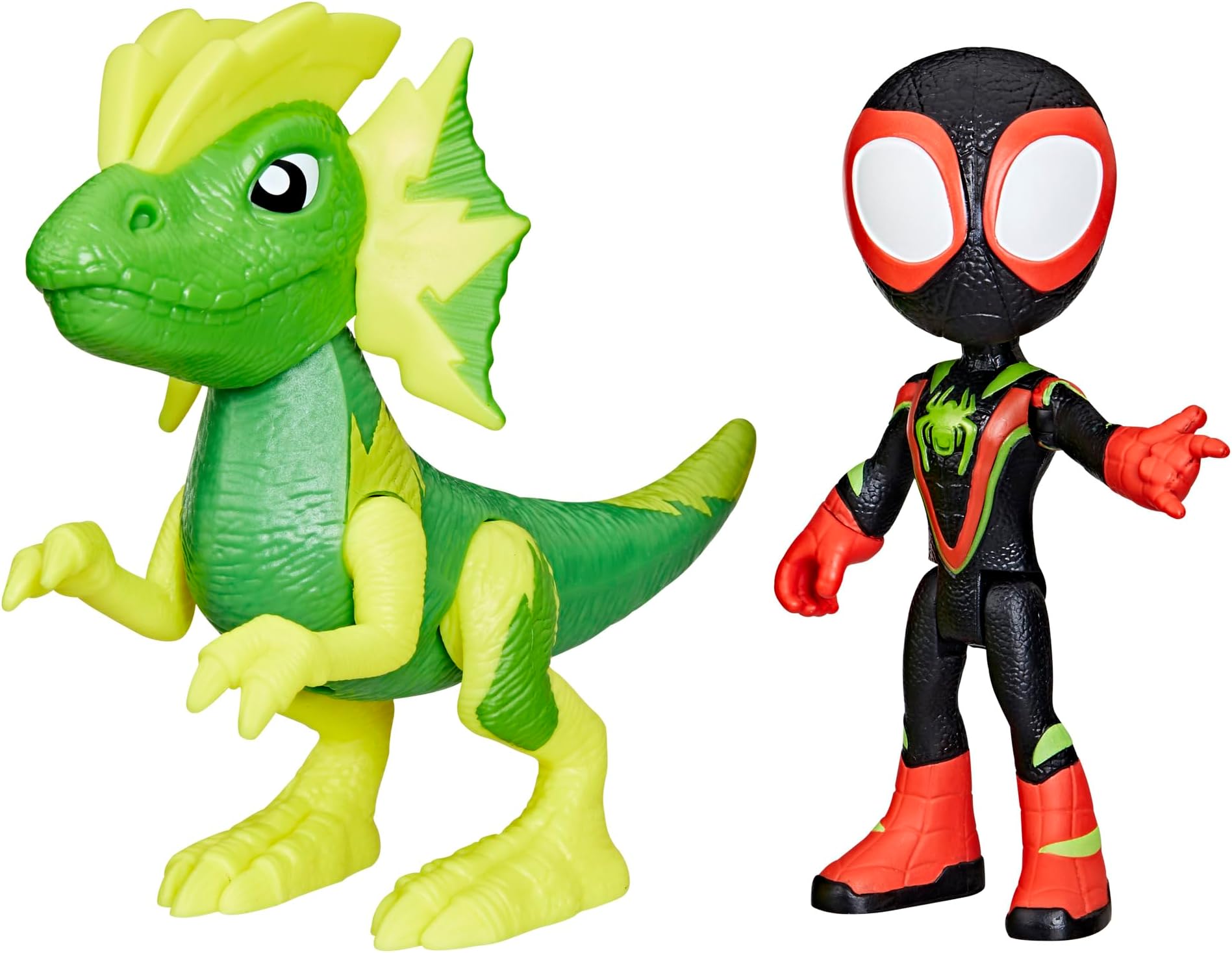 Marvel Dino-Webs, Miles Spin Morales & Marvel's Electrosaurus Action Figures, Super Hero Toys for Kids Ages 3 and Up