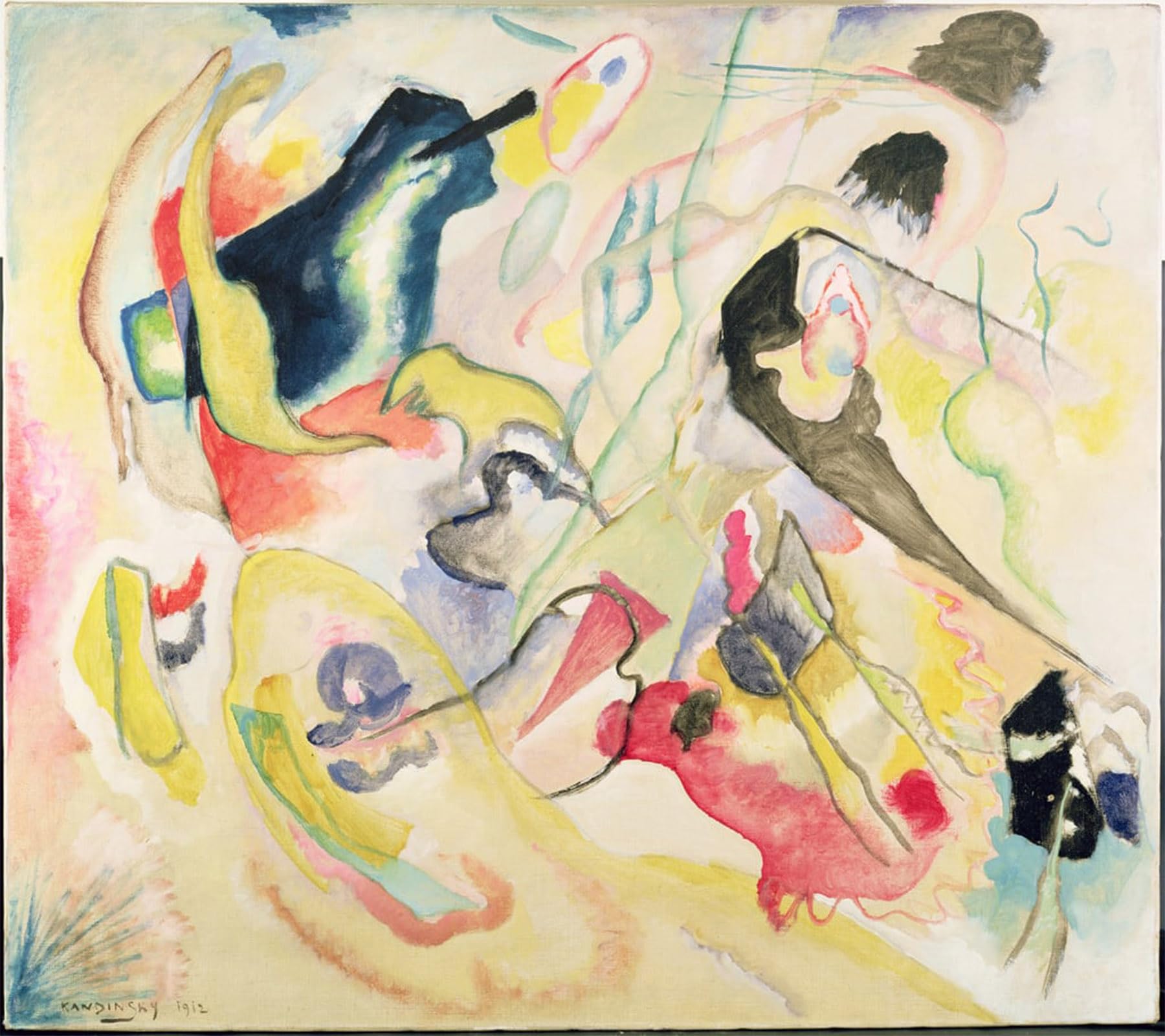 SERENDIPITP Vintage Picture Print on Canvas Wall Art Poster Sintflut II by Wassily Kandinsky Artwork Print Poster for Wall Decor 60x90cm