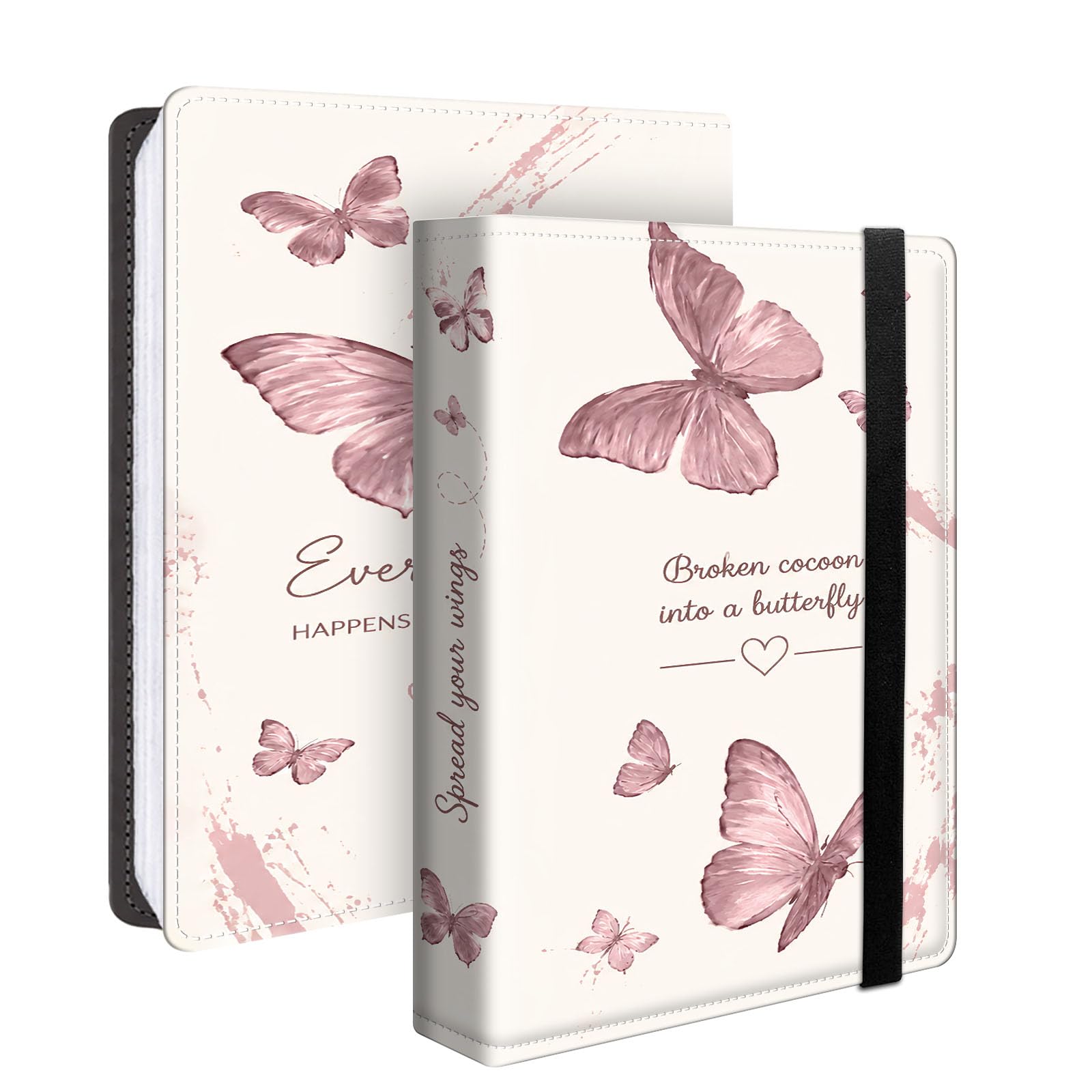 Photo Album 4x6 120 Pockets Blush Butterfly Pattern