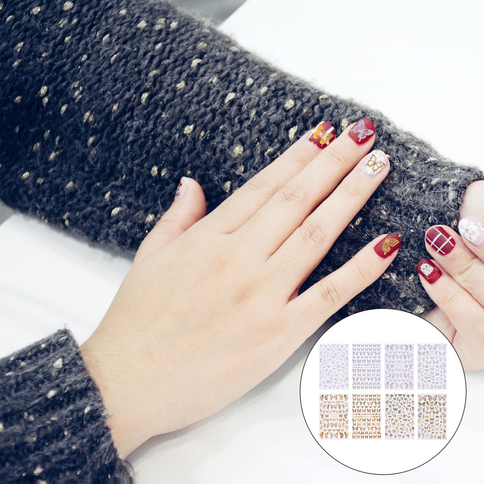 3 Set Adesivi Per Unghie Tema Farfalle Decorazioni Per Manicure Per Nail Art Te Stili Variabili Per Personalizzare Unghie E E Famiglia 8 Fogli*3