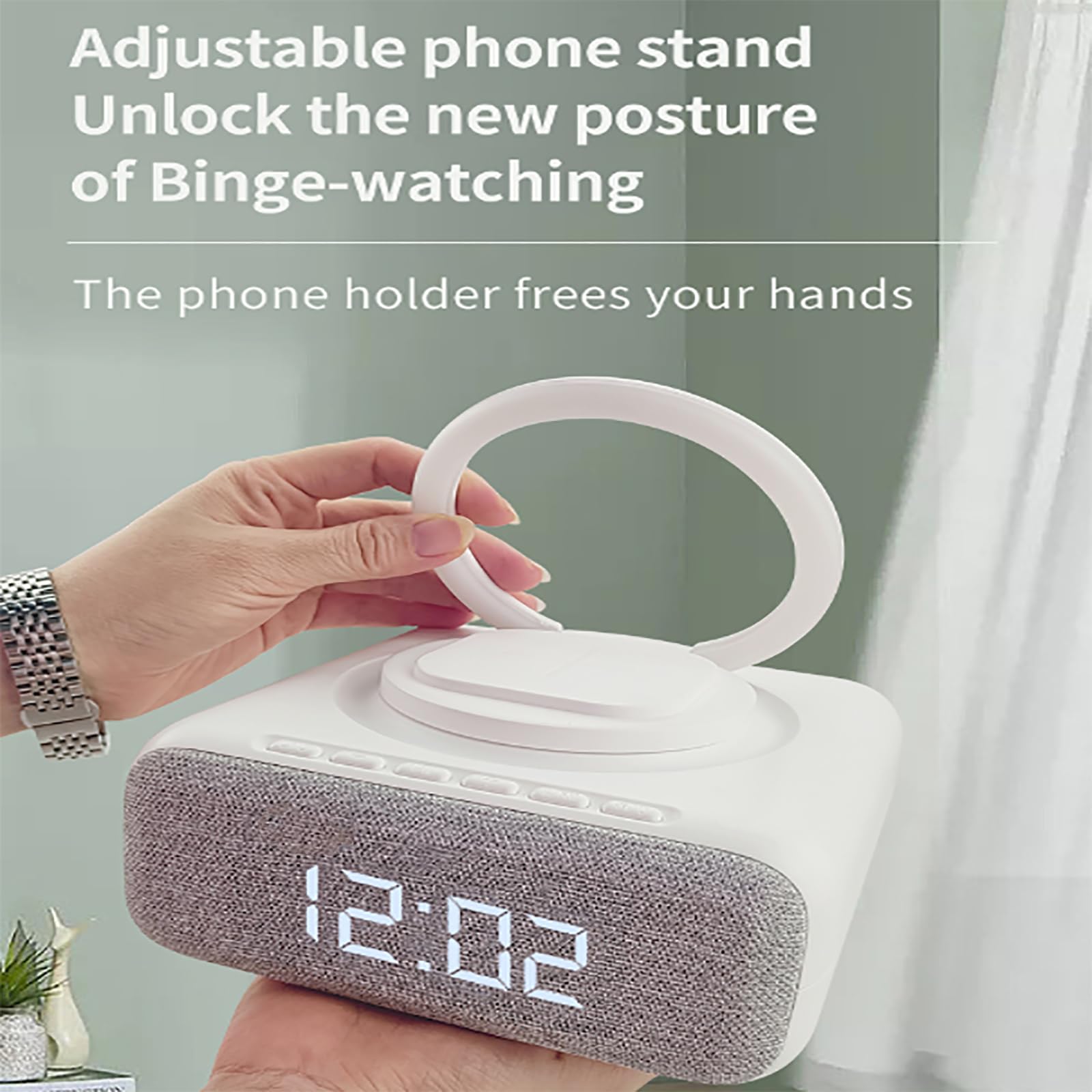Radio-réveil, Haut-parleur Bluetooth Avec Réveil Numérique 10 W, Radio-réveil FM, Affichage LED Miroir, Support De Téléphone Portable Réglable Et Facile À Utiliser, Pour Chambre, Maison, Adaptateur
