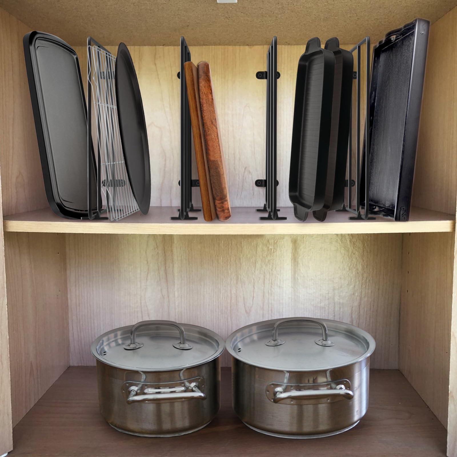MOLIGOU Backblech-Organizer, Plätzchenblech-Trennwand, Trennwände für Schrank und Speisekammer, 4 Stück
