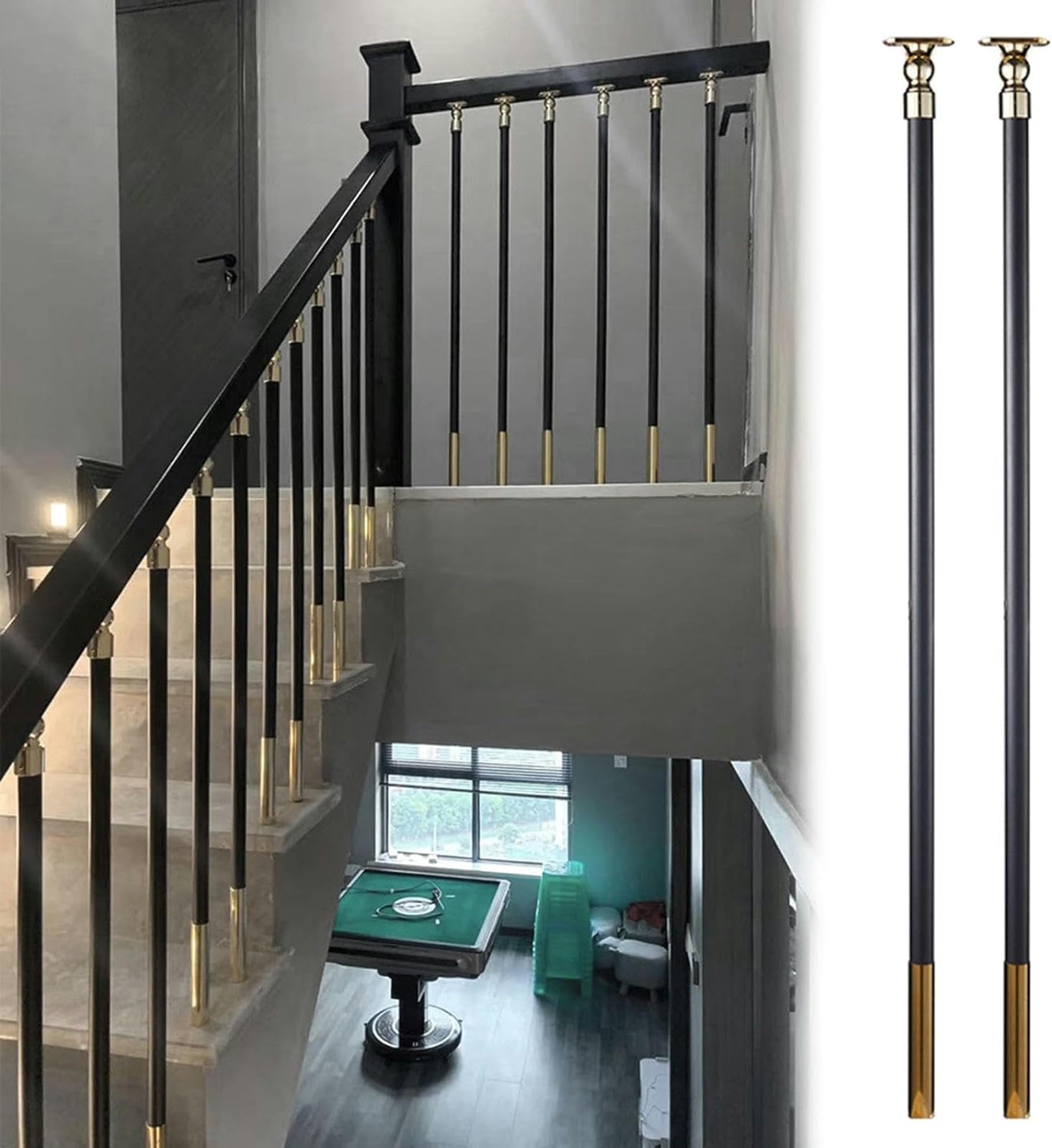 Spindles d'escalier en acier intérieur avec support pivotant réglable