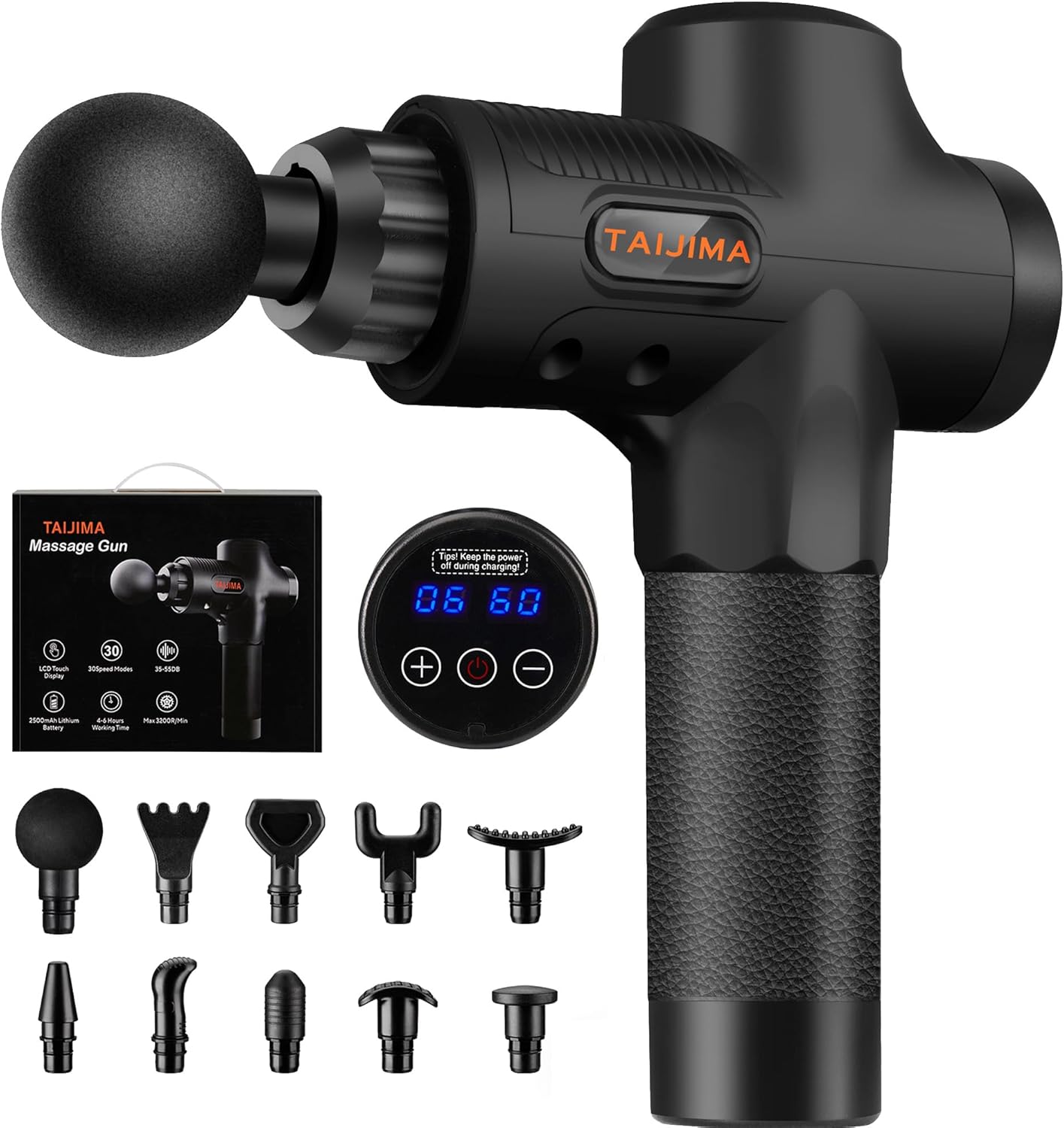 Massage Gun,Muscle Massage Gun for Athletes,Handheld Deep Tissue Massager,Body Back Muscle Massager with 10 Massage Heads and LCD Touch Screen (Black) Massage Gun,Muscle Massage Gun for Athletes,Handheld Deep Tissue Massager,Body Back Muscle Massager with 10 Massage Heads and LCD Touch Screen (Black)