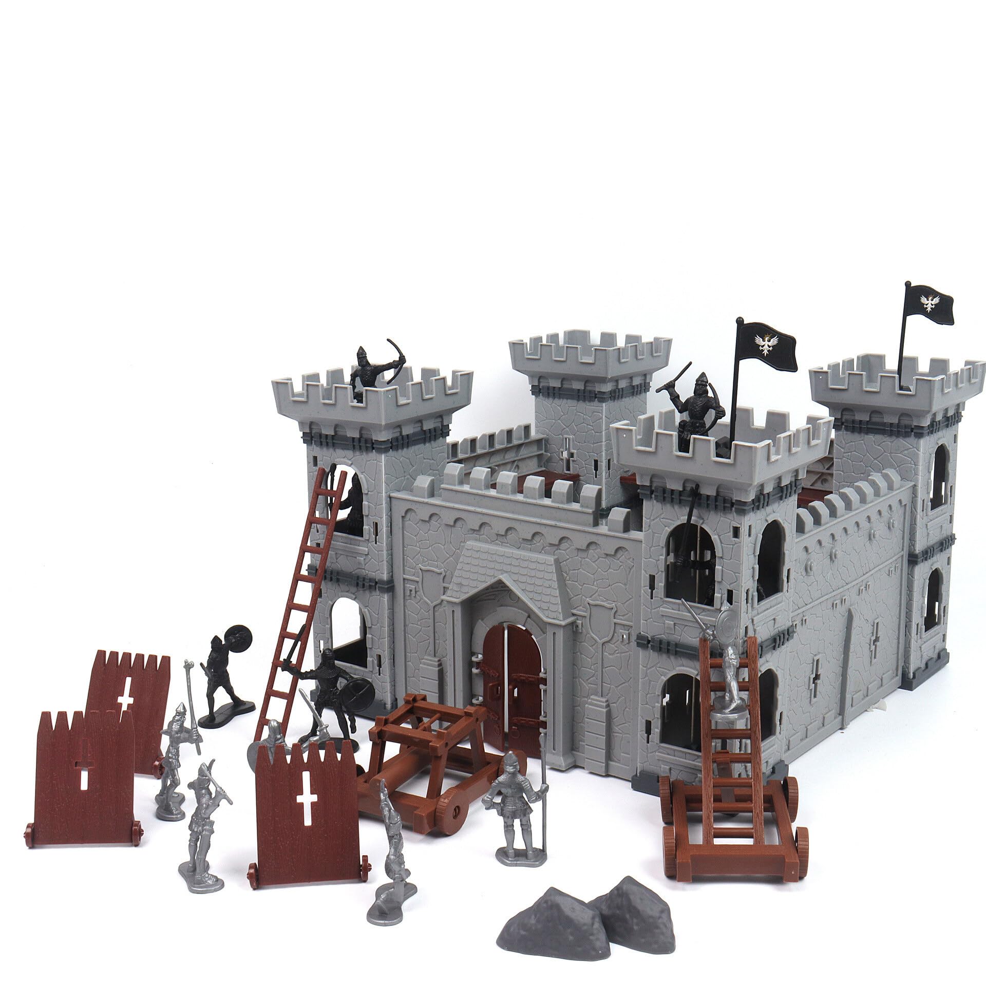 Uposao Set di Giochi di Guerre Antiche, Castello Medievale Con Cavalieri Action Figure, Accessori per la Costruzione Modello di Castello Giocattolo, Soldati, Scudo