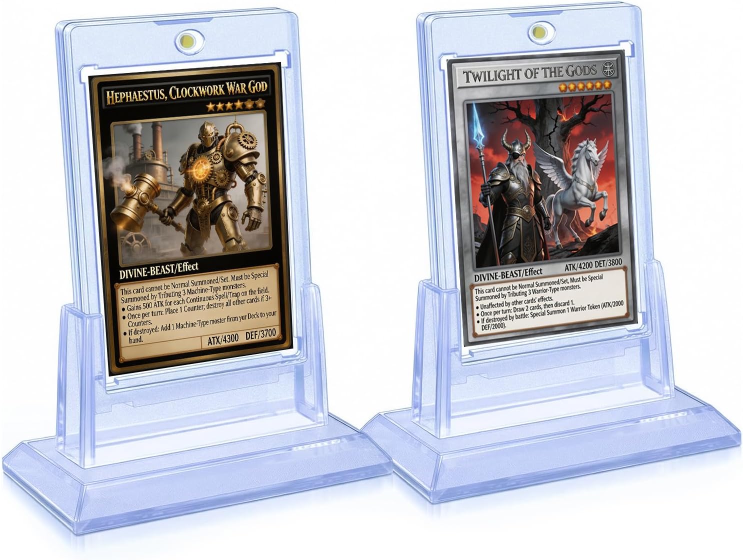 2ct Magnetic Card Holder for Trading Cards, 35pt Acrylic Card Display Holders with 2 Card Stand U-V Protection Magnetic Hard Plastic Card Protector Case for MTG, Baseball, Game, Sports Cards Display