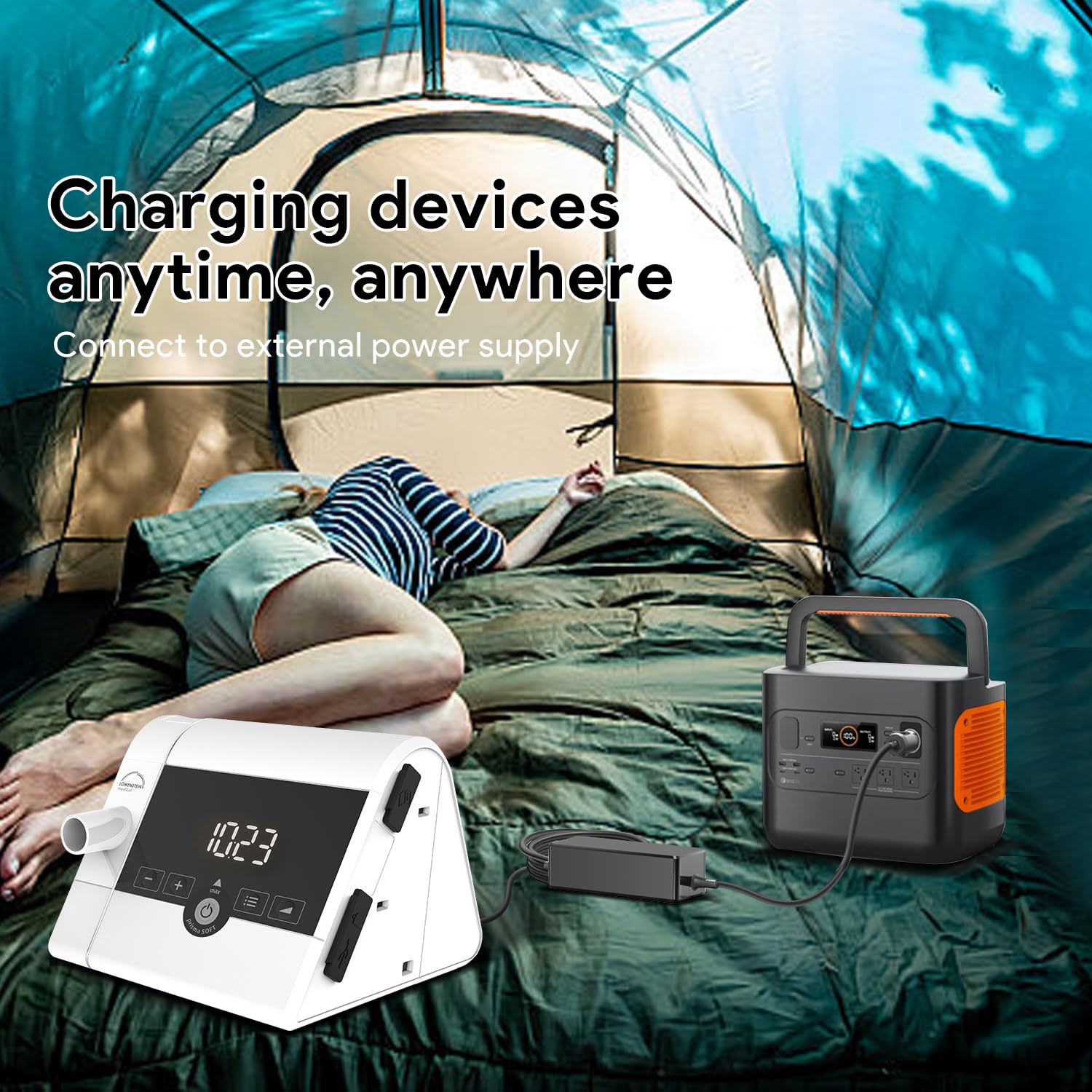 KFD DC 12V-24V Adapter KFZ Netzteil Auto Ladekabel für Löwenstein Prisma Smart Plus/Max Soft Plus/Max CPAP Medical Spannungswandler 12V auf 24V 12 Volt Skynet ELK-A069 WM 24469 DC Travel Car Charger
