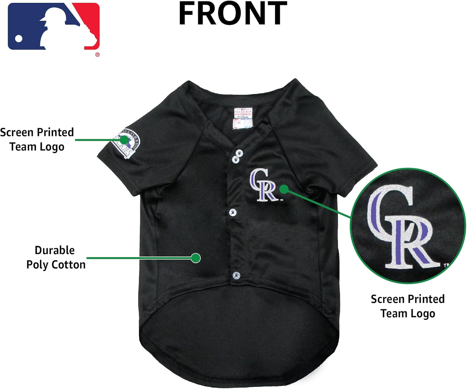 Official MLB Colorado Rockies Pet Jersey for Dogs & Cats, Size XX-Large - Stylish Baseball Jersey for Your Furry Fan- Show Off Team Spirit with The Perfect Fan Apparel Gear for Pet, Dog & Cat