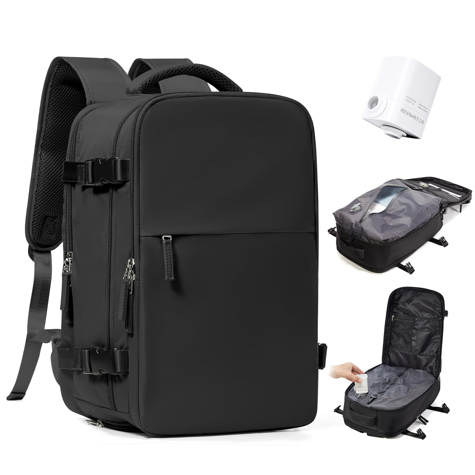 SZSYCN Zaino da Viaggio con Sottovuoto Ryanair 40x30x20 Sottovuoto con Pompa Borse da Cabina per Ryanair 40x20x25 Bagaglio a Mano Easyjet 45x36x20 Zaino Casual Borsa per Computer Portatile