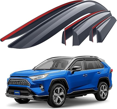 Miniatura 10 de Goodyear Deflectores de ventana inastillables para camiones Ford F150 2009 2010 2011 2012 2013 2014 SuperCrew, protectores de lluvia con cinta,