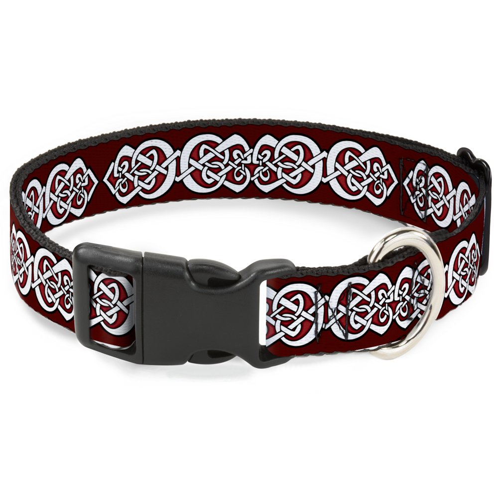 Collar de Clip de plástico Rojo Negro Ajustable Talla S para Mascotas