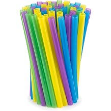 120 Ct Wide Mouth Jumbo Disposable Smoothie Straws, 9.06 Inch Extra Wide Drinking Straws, 0.39 Inch Diameter 9.94MM, Assorted Color Plastic Straws for Smoothies, Milkshakes, Boba Tea & Frozen Drinks
