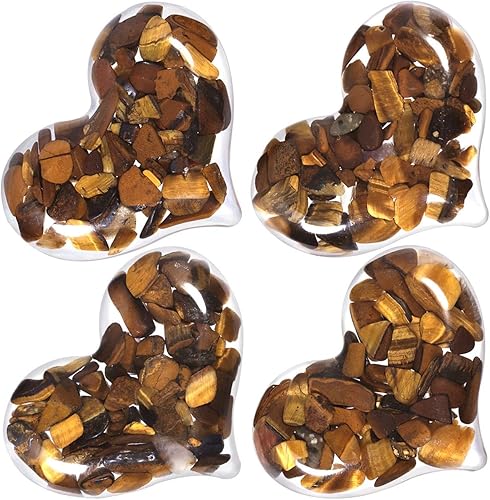 Rockcloud Piedras de bolsillo de cristal con forma de corazón, de resina, para curación de corazón, chips de piedra de cristal para equilibrio de