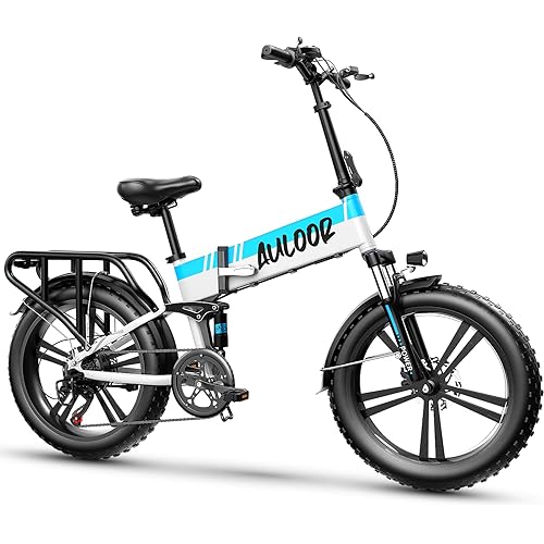 Auloor Electric Bike,750W Ebikes for Adults with 48V 12.8Ah Battery,All-Terrain 20" Fat Tire E Bike,30MPH Folding Electric Bicycle with 7-Speed Dual Shock Absorbers