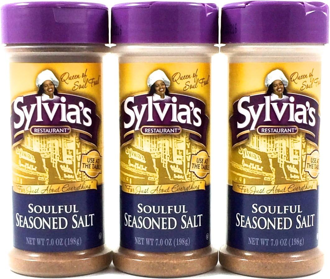 Sylvia’s Soulful Seasoned Salt, All-Purpose Seasoning Mix for Steak, Chicken, Vegetables, and More, 7oz (Pack of 3)
