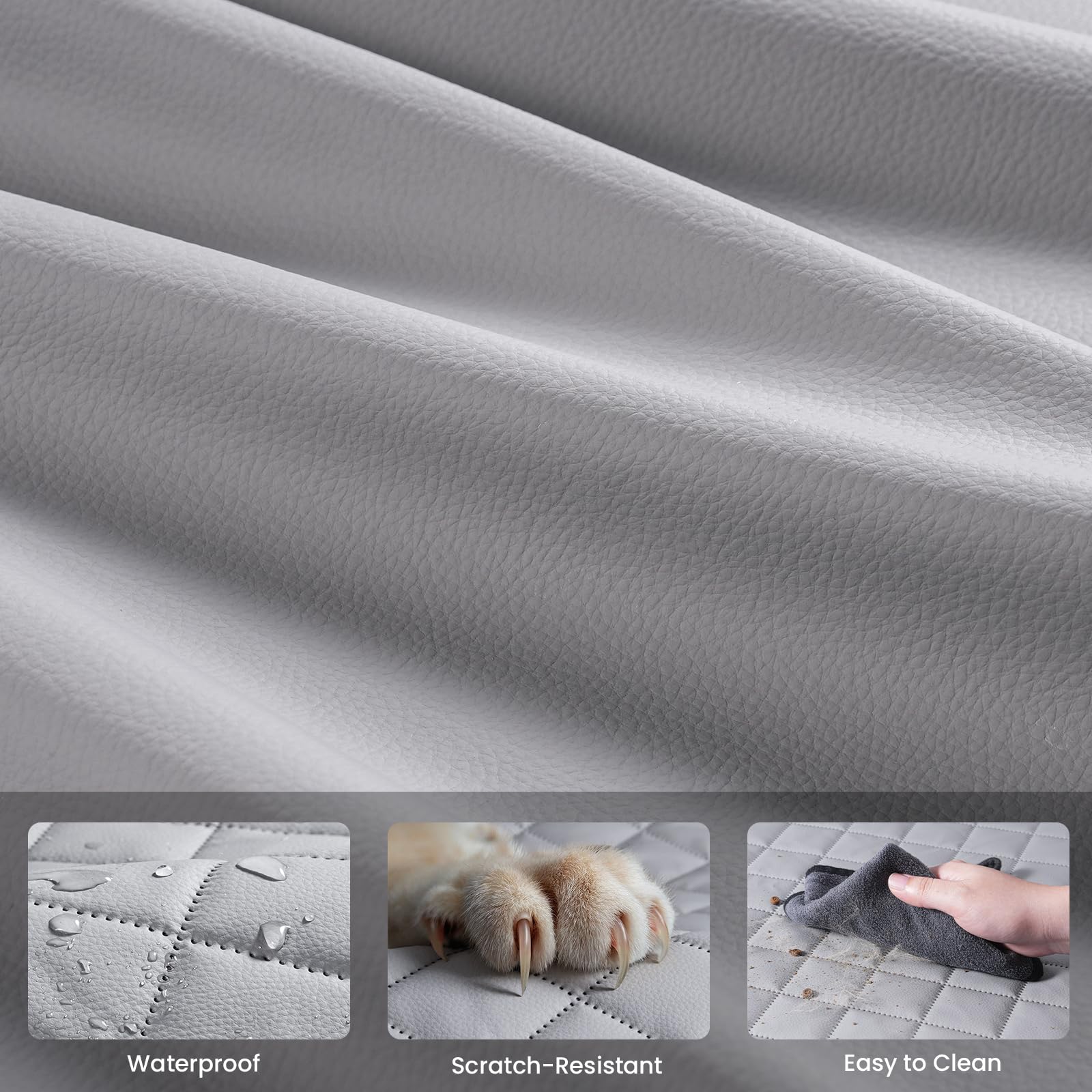 Pecute Coprisedile Cani per Grandi SUV/Camionetta con Fondo Duro 145x73 cm,2025 Aggiornato Materia, 3-in-1 Auto Telo & Estensore & Barrier, Impermeabile Antigraffio, Texture Divano, Fino a 150 kg