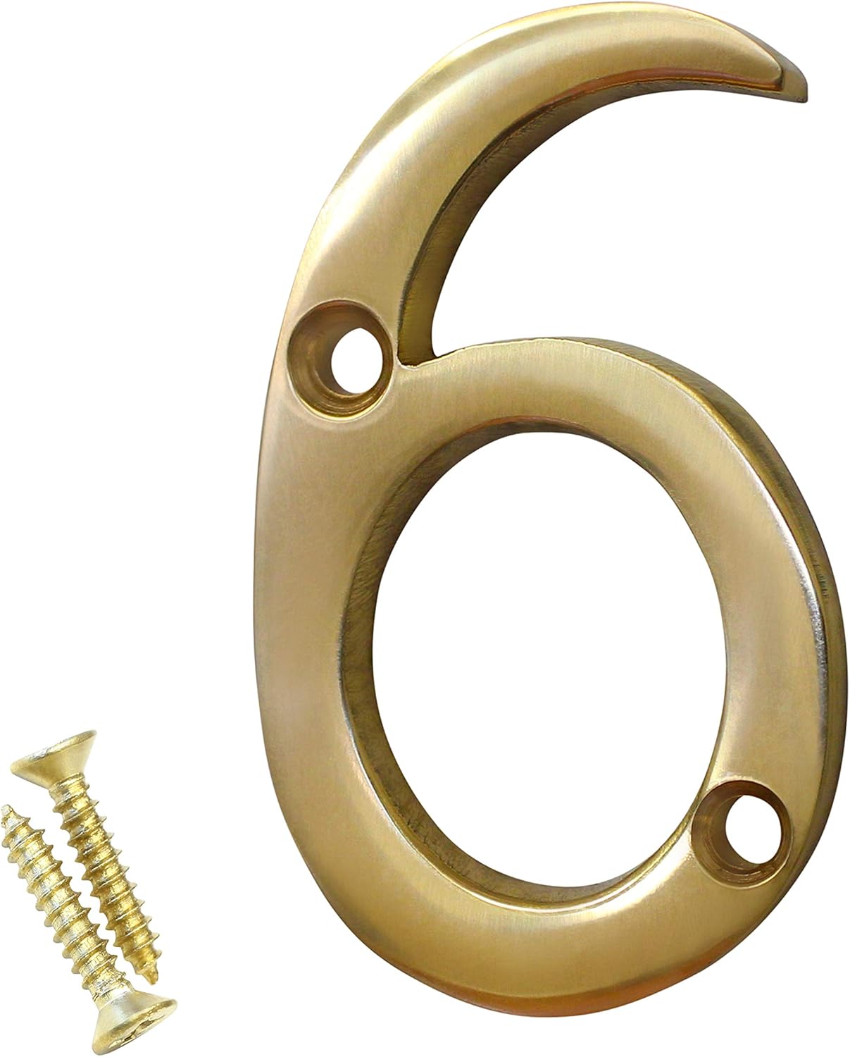 RCH Hardware 2356PB050 Brass 2-Inch Tall House Mailbox Number with Matching Screws (6, Polished Chrome)