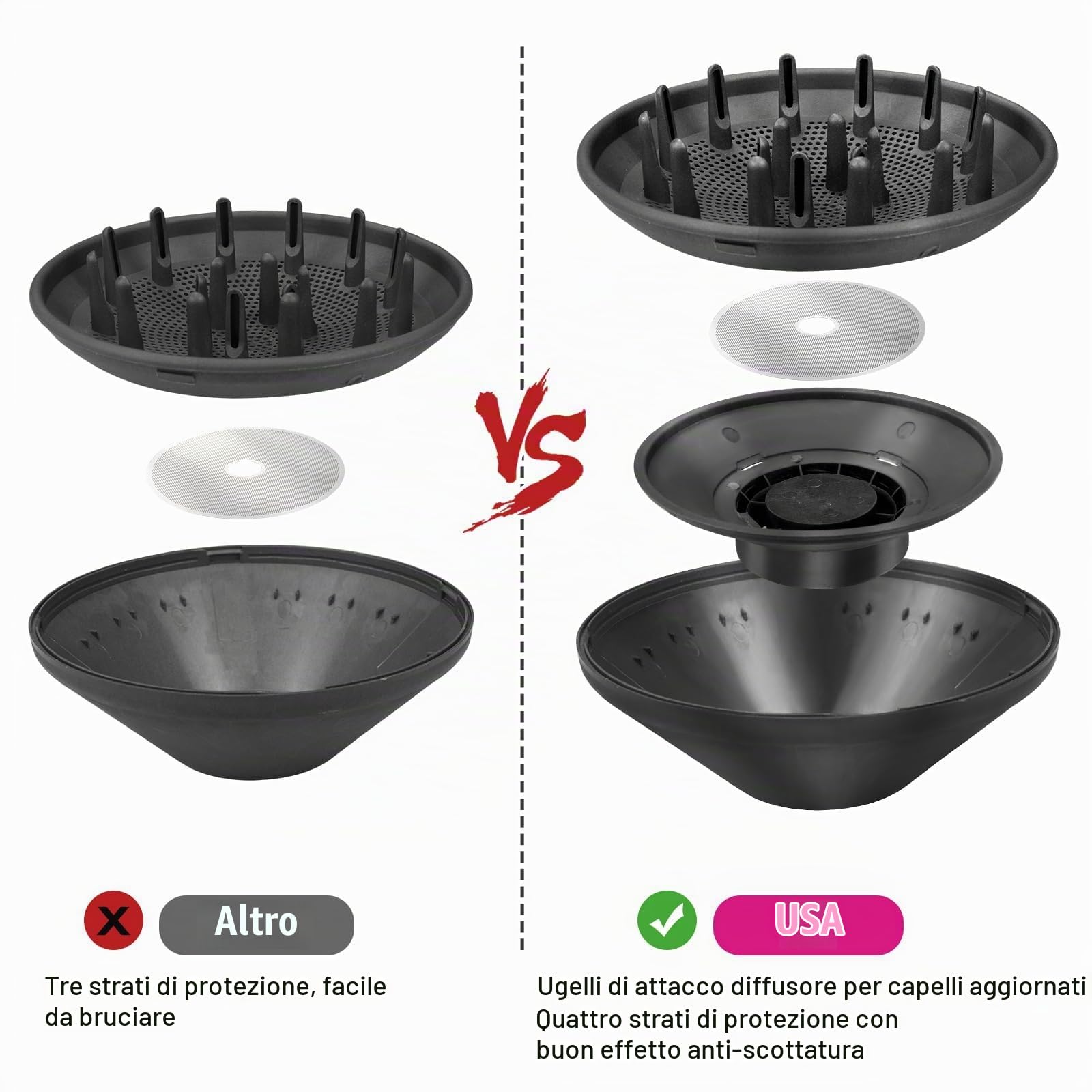 Chuancheng Diffusore e adattatori per Dyson Airwrap Styler HS01 HS05 HS08, esalta e definisce onde e ricci naturali