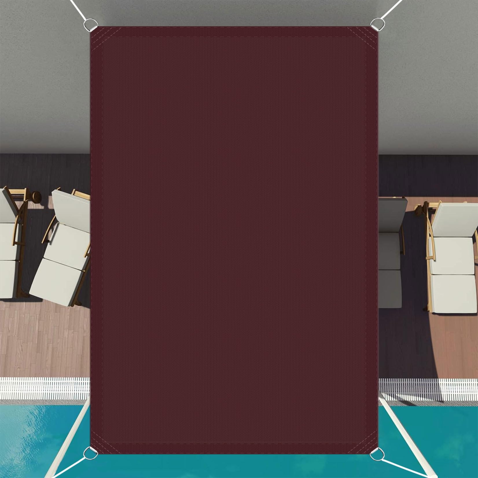 Toile d'ombre de luxe vin rouge 2x3m imperméable haute densité