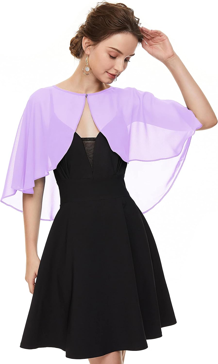Soft Chiffon Shawls Wraps Shrug for Wedding Evening Dress Cape Cover Up for Women