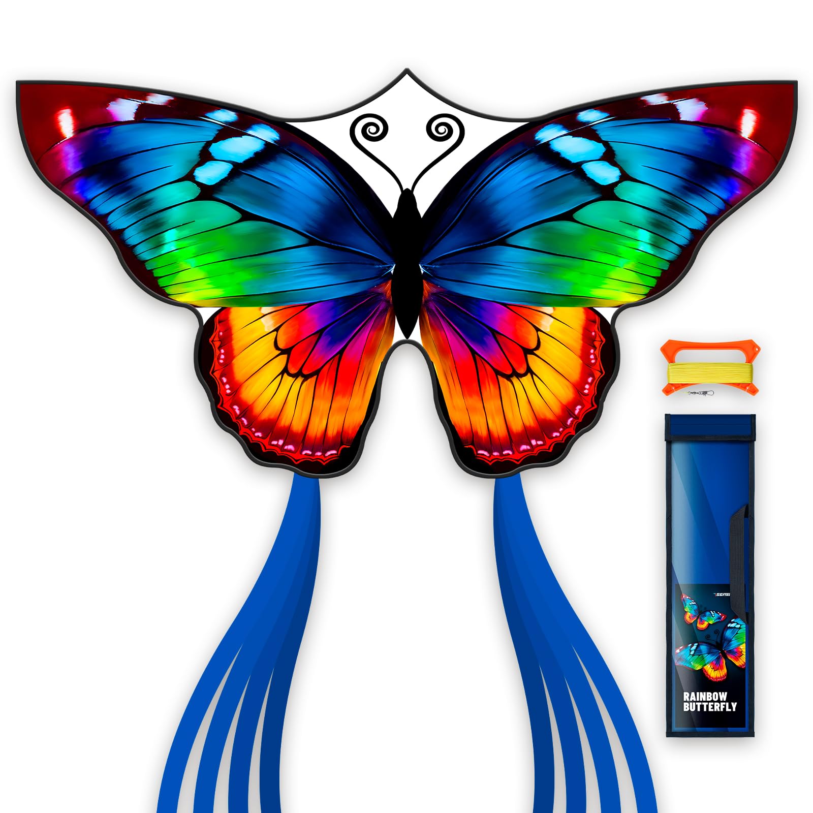 Beautiful Butterfly Kites for Kids & Adults Easy to Fly，Kites for Beach Trip Park Family Outdoor Games and Activities (Sparkling Butterfly)