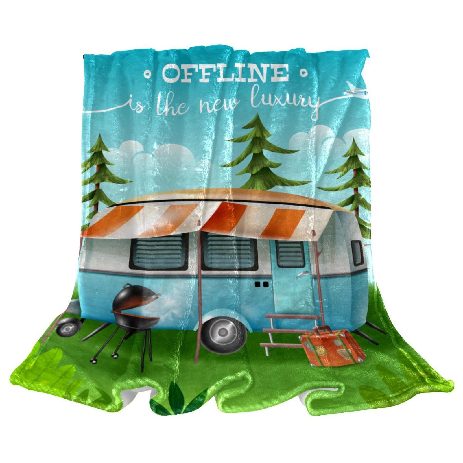 Ultra Soft Microplush Velvet Blankets Motor Home in Suburb Cozy Bed Kids Teen Couch Sofa Blanket,All Season Premium Throw Blanket 50" x 60"