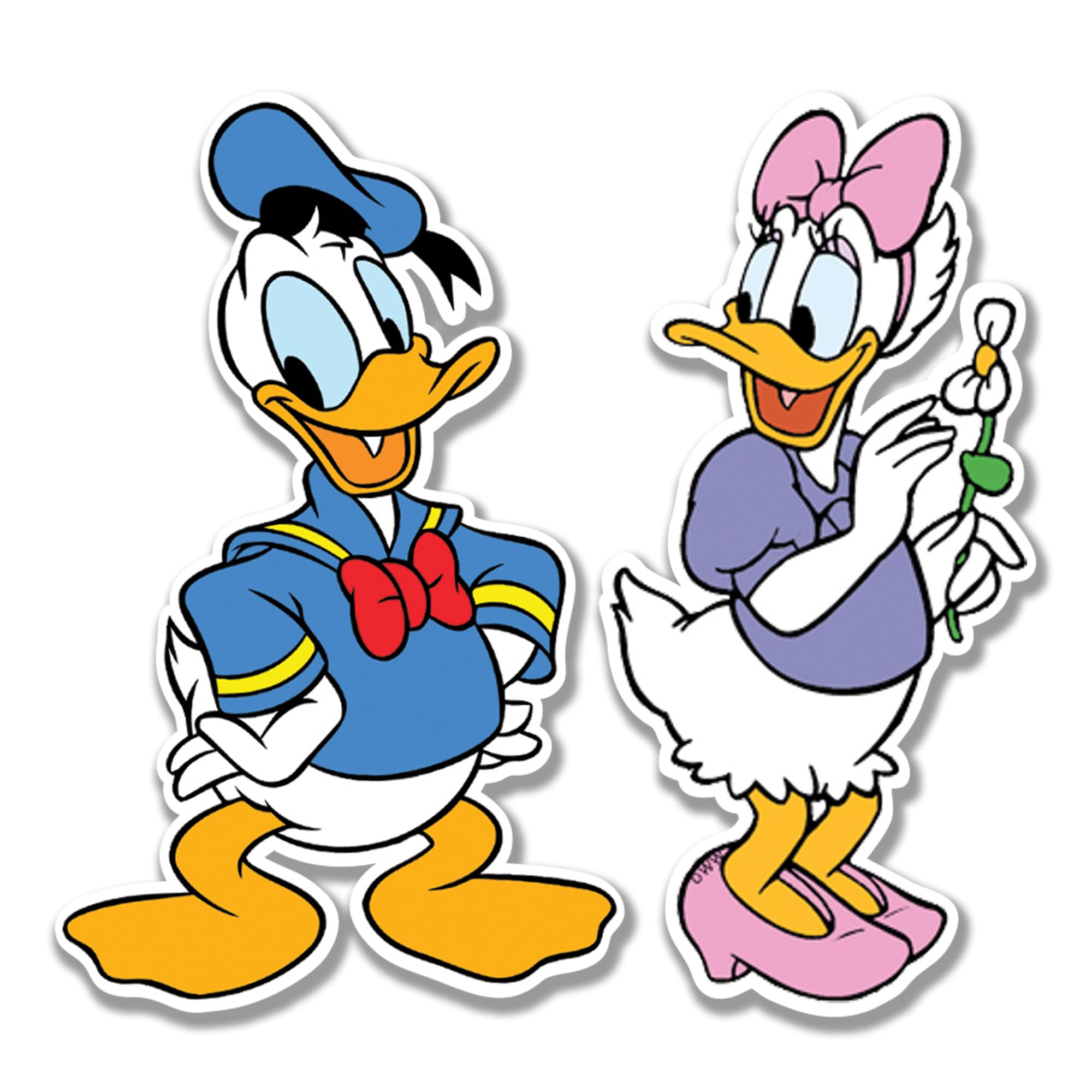 Regalocasila Fridge Magnet Donald Duck and Daisy Waterproof 2.5 in Glossy Acrylic Fun Comic Character Gift and Decoration Cartoon Theme Magnet Birthday Gifts Kids Girls Boys Gifts
