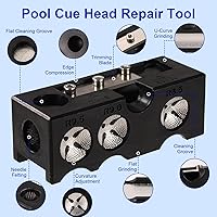 Vista 3 de Lyreh Moldeador de punta de taco de billar 10 en 1, kit de herramientas de reparación de palos de punta de taco de billar, accesorios que incluyen