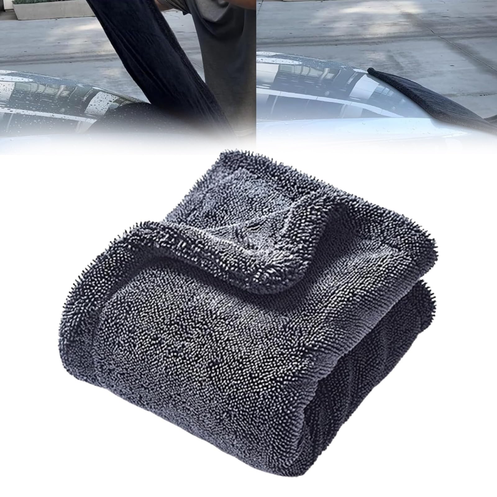 Toalla de secado de bucle trenzado, toallas de secado de microfibra for coches, paño de microfibra sin rayas, toalla de secado de coche extra grande ultra absorbente for coches(1pcs,60*90cm)