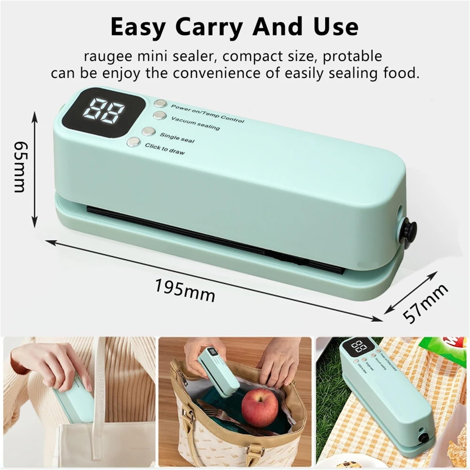Macchina Sottovuoto, Mini Sigillatrice Sottovuoto Confezione Ricaricabile Per La Conservazione Degli Alimenti Sacchetti Di Plastica Macchina Automatica Wireless Portatile,per Verdura, Frutta, Carne