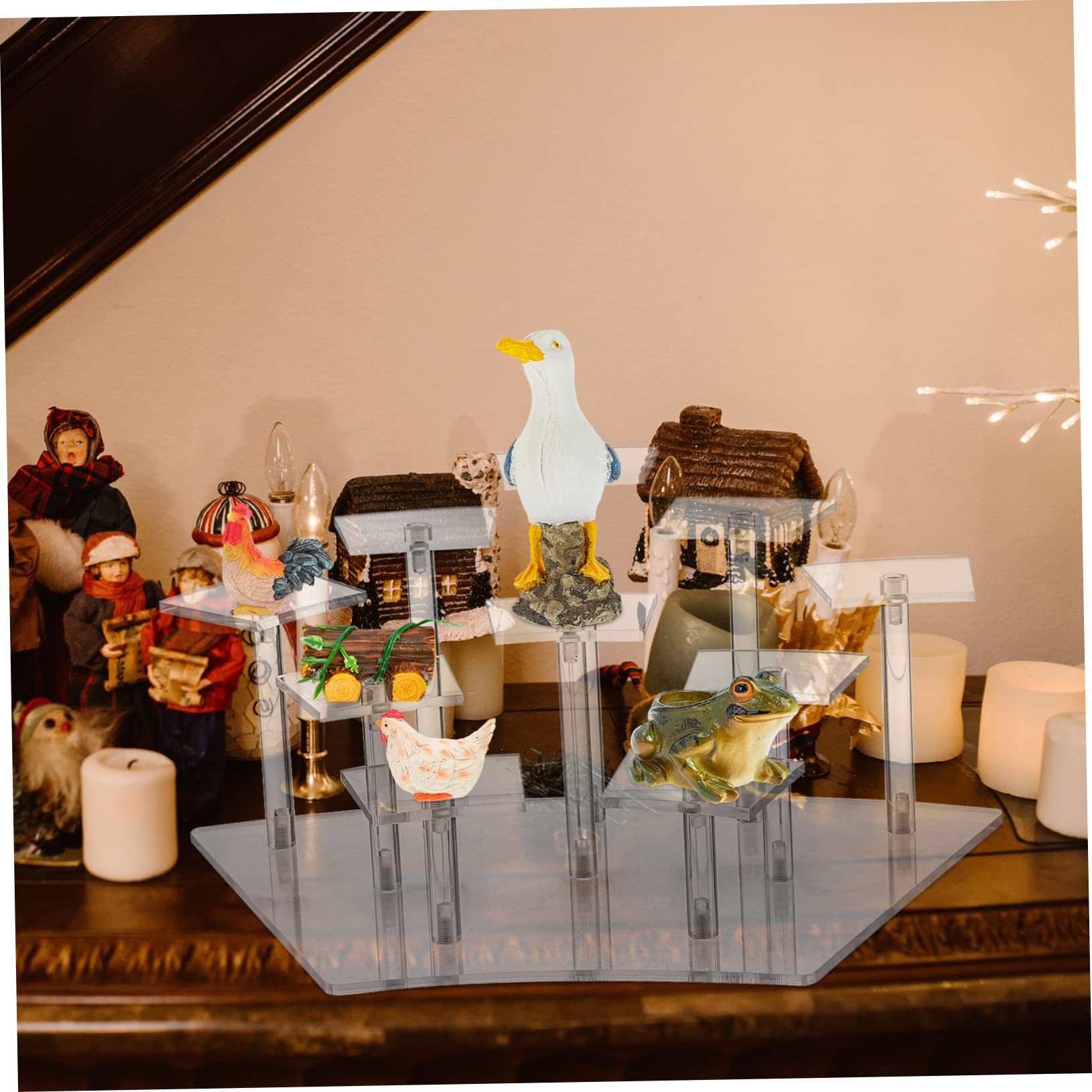 Mehrschichtiger Acryl Modell Ausstellungsständer, Transparent, 10 Plätze