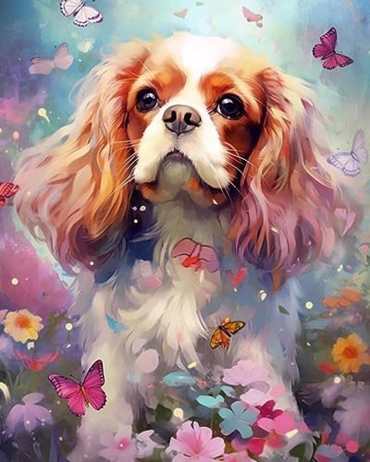 Eiialerm Stamped Cross-Stitch Kits Playful Golden Doodle 11CT Printed Beginners Cross Stitch Kits, Embroidery Kits for Adults Wall Art Home Decoration -16x20 Inch